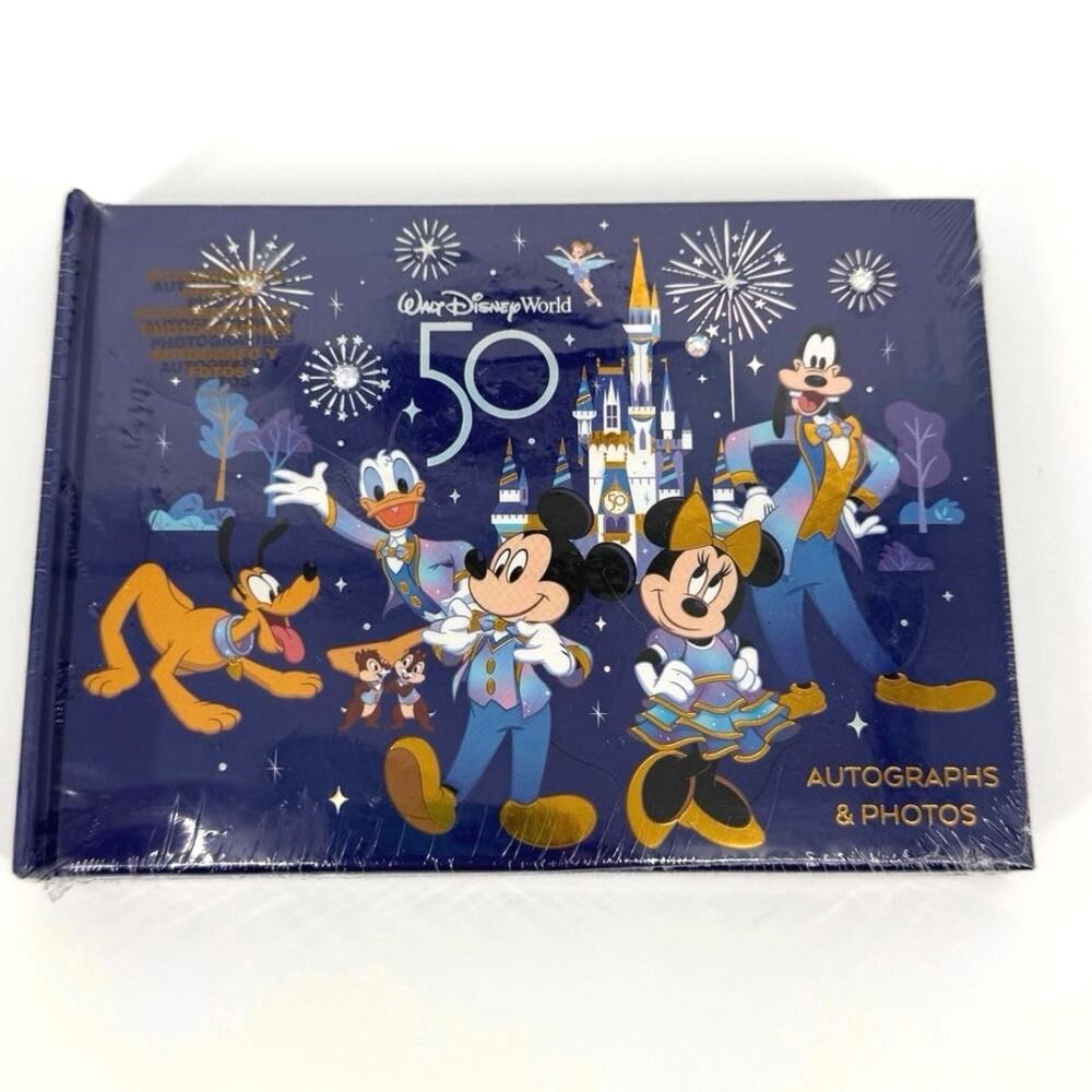 Walt Disney World 50th Anniversary Castle Mickey Minnie Autograph Photo Book NEW